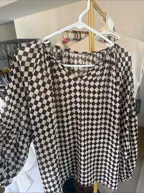 Black and White Checkerboard Blouse